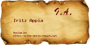 Iritz Appia névjegykártya